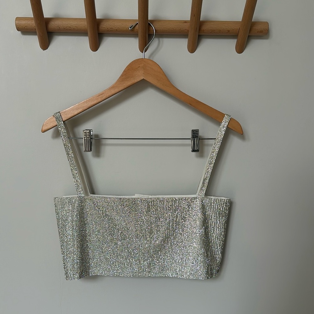 12th tribe shira rhinestone Crop Top
